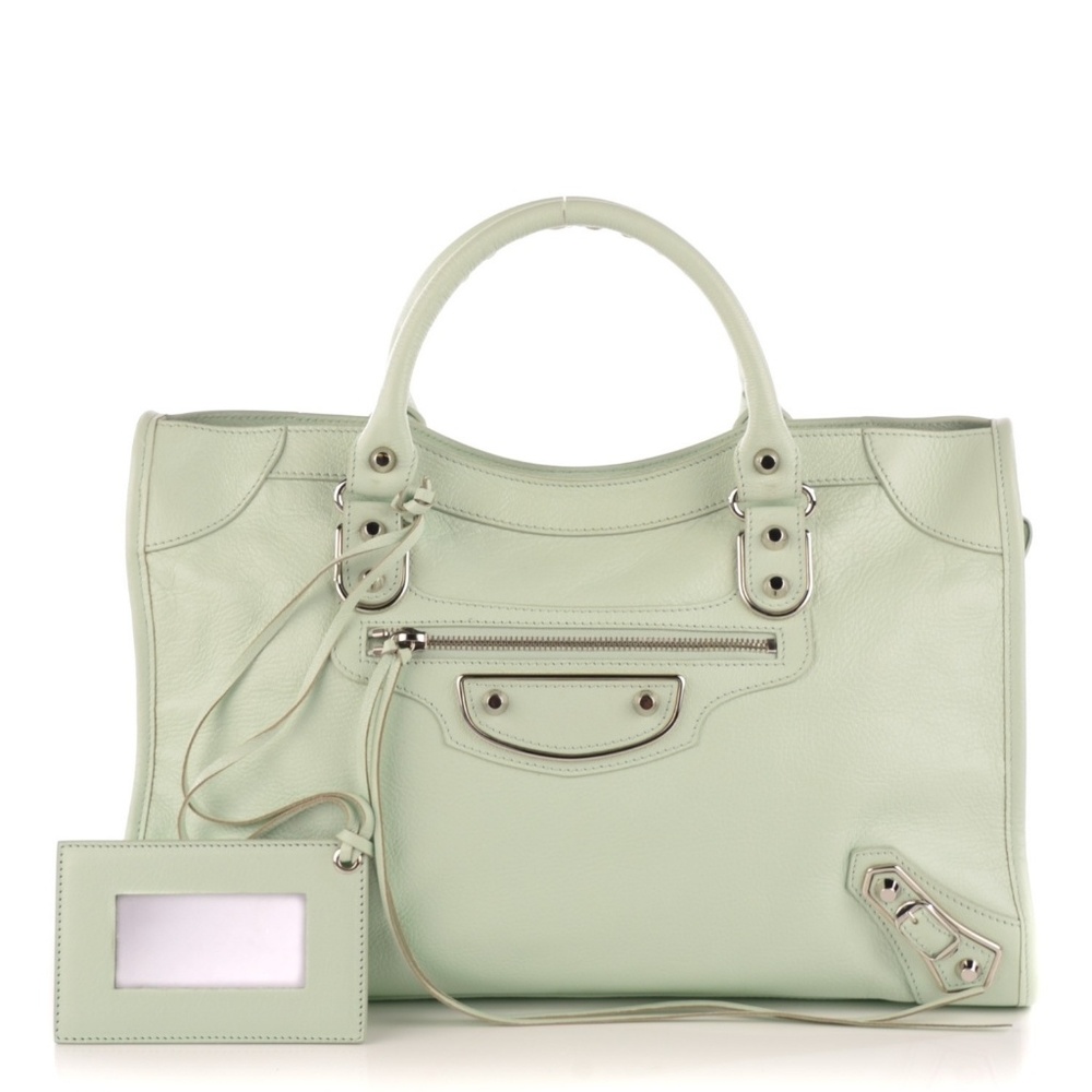 SOLD! BALENCIAGA Metallic Edge City Vert Anis - Picture 1 of 7